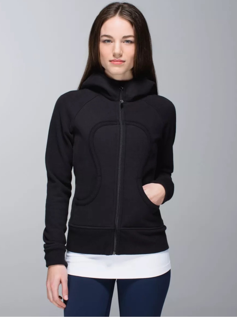 Lululemon Black Scuba Hoodie Cotton Fleece Size 4